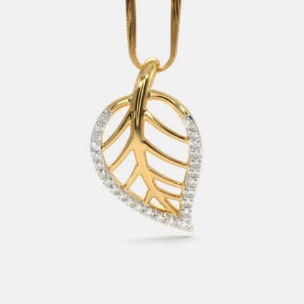 zirconic leaf pendant