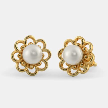 Fresh Water Pearl Flower Earrings | Chandi 925Silver